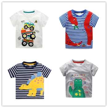 VIDMID kūdikių berniukų trumpas rankovės marškinėliai, drabužiai vaikams, cartoon Dinozaurų Tees berniukai dryžuotais drabužiais marškinėliai topai drabužius W02