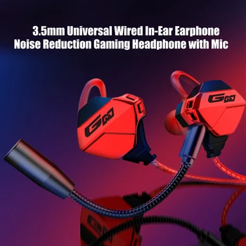 Naujas 3.5 mm Universalus Laidinio In-Ear Muzikos Ausinių Triukšmo Mažinimo Žaidimų Jokio Uždelsimo, Ausinės Su Mic