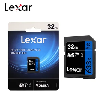 Lexar SD Kortelę 1667x 64GB 128GB Didelės Spartos 250MB/s UHS-II V60 U3 Class 10 Atminties Kortelę 633X 32GB 3D 4K HD vaizdo Kamera