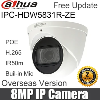 Dahua IPC-HDW5831R-ZE 8MP IP kamera, 2.7~12mm motorizuotas objektyvo IR Obuolio poe h.265/264 Built-in Mic Tinklo Kamera su logo