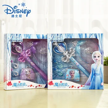Originali Disney Užšaldyti Elsa Muzikos Magic Wand Mergaičių Žaislų Lankelis Princesė Elsa Karūna Monetos Rankinėje Makiažas Žaislų Rinkinys Kalėdų Dovanos