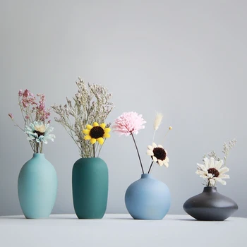 Japonų Stiliaus Gėlių Vaza Spalvingų Keraminių Gėlių Vaza Minimalistinio Desktop Mini Vaza Namų Puošybai Vaza